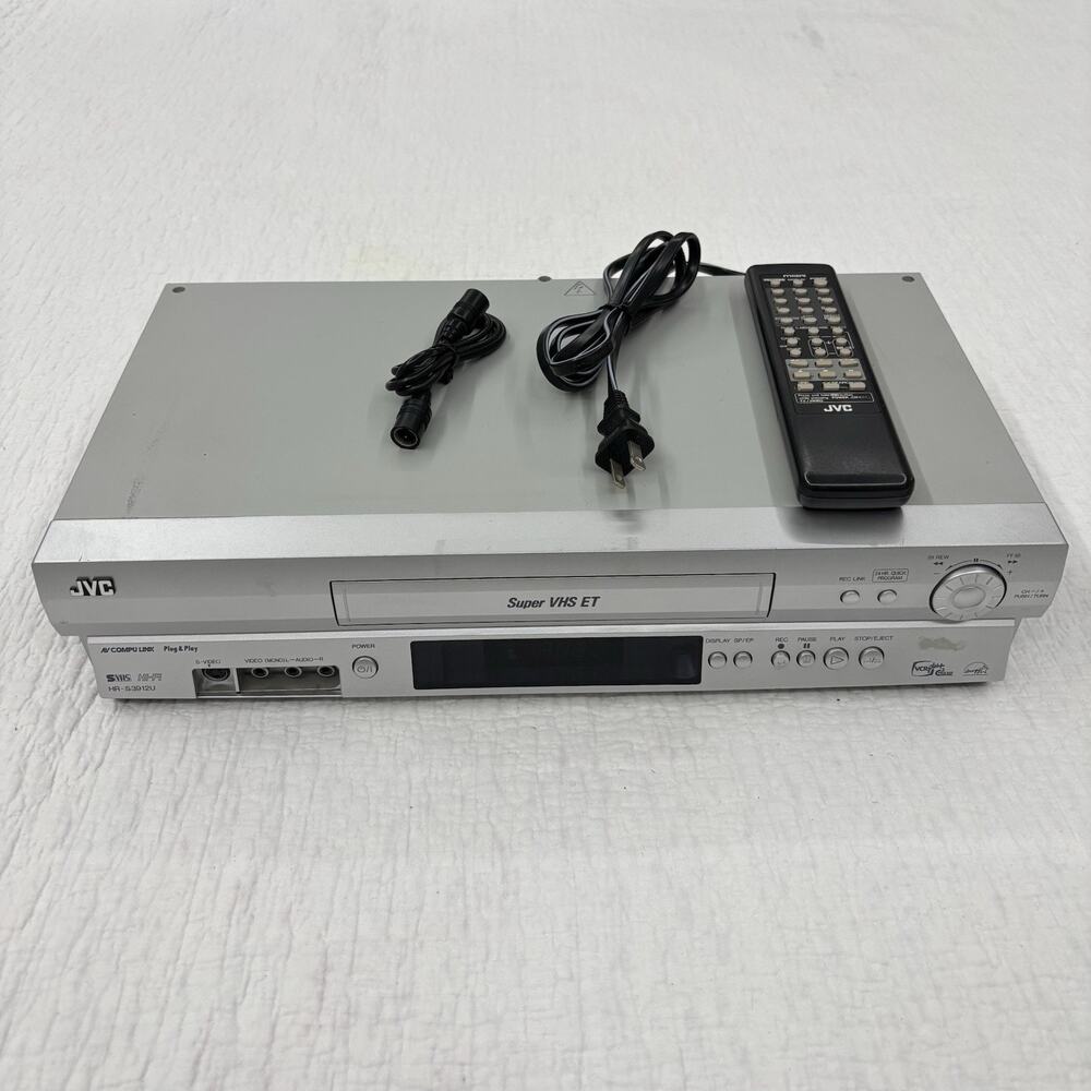 JVC HR-S3912U Super VHS Video Cassette Recorder With RemoteTested And Working